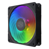 Cooler Master MasterFan SF120R ARGB 120mm Square Frame Fan w/ 8 Independently-Controlled Addressable RGB LEDs, Hybrid Blade Design, Cable Management and PWM Control Fan