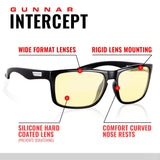 Gunnar Optiks INT-00101 Intercept Full Rim Advanced Video Gaming Glasses with Amber Lens Tint, Onyx Frame Finish