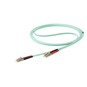 STARTECH 7 M OM4 LC to LC Multimode Duplex Fiber Optic Patch Cable - Aqua - 50/125 - Fiber Optic Cable - 40/100GB - LSZH (450FBLCLC7)