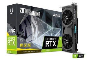 ZOTAC Gaming GeForce RTX 2070 AMP 8GB GDDR6 256-bit Spectra RGB LED Metal Backplate Graphics Card - ZT-T20700D-10P