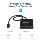 StarTech.com 2-Port USB-C to HDMI MST Hub - 4K 30Hz - Dual Monitor Video Splitter - Windows and Thunderbolt 3 Compatible (MSTCDP122HD)