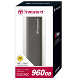 Transcend Information 960GB Portable SSD TLC USB 3.1, Space Gray (TS960GESD250C)