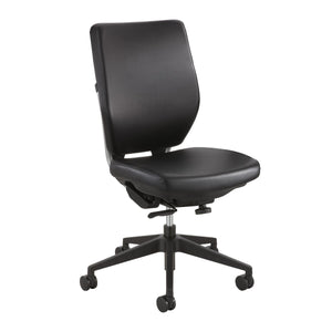 Task Chair, Height Adj, 25"x25"x31", Vinyl/Black, Sold as 1 Each