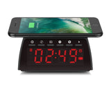 Aluratek ABQC01F Bluetooth Streaming FM Clock Radio with Qi Wireless Charging Pad