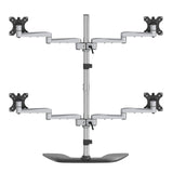 Quad-Monitor Stand - for up to 32" VESA Mount Monitors - Articulating - Steel & Aluminum - Four Monitor Mount (ARMQUADSS)