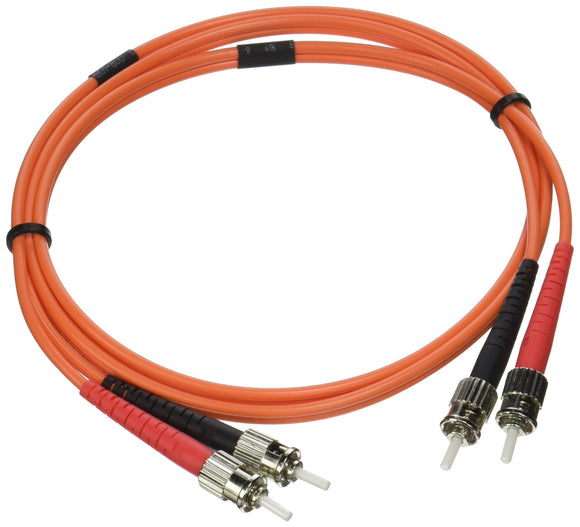 C2G 37430 OM2 Fiber Optic Cable - ST-ST 50/125 Duplex Multimode PVC Fiber Cable, Orange (3.3 Feet, 1 Meter)