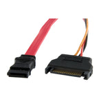 StarTech.com 12in Micro SATA to SATA with SATA Power Adapter Cable - SATA Cable - Serial ATA 150/300/600 - Micro SATA (R) to SATA, SATA Power - 1 ft - red - MCSATAF12S