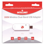 INTELLINET Wireless IEEE 802.11a/b/g/n 300N Dual-Band USB Adapter (524995)