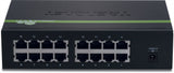 TRENDnet 16-Port Unmanaged 10/100 Mbps GREENnet Ethernet Desktop Metal Housing Switch, TE100-S16EG