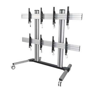 Quad Screen Mobile TV Video Wall Cart Height-Adjustable 45-55in