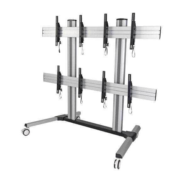 Quad Screen Mobile TV Video Wall Cart Height-Adjustable 45-55in