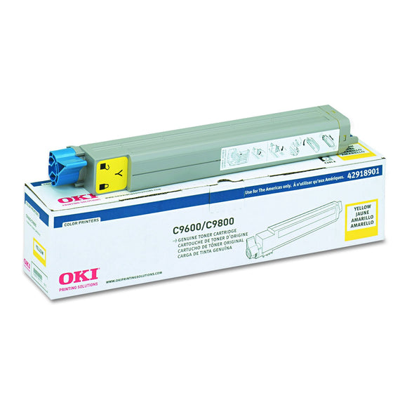 OKIDATA 42918901 Type c7 Toner Cartridge for okidata c9600, c9800, Yellow