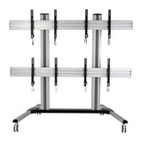 Quad Screen Mobile TV Video Wall Cart Height-Adjustable 45-55in