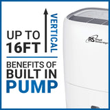 ROYAL SOVEREIGN RDH-370P 70 Pint Dehumidifier with Pump, Large, White