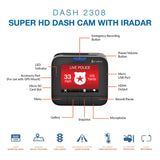 Cobra DASH2308 Dash 2308 Super HD Dash Cam with iRadar