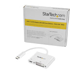 StarTech.com USB C to DVI Adapter - with Power Delivery - White - USB-C Adapter - DVI Adapter - UBC-C Dongle - USB Type C Adapter (CDP2DVIUCPW)