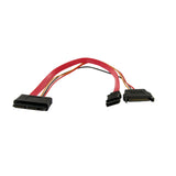 StarTech.com 12in Micro SATA to SATA with SATA Power Adapter Cable - SATA Cable - Serial ATA 150/300/600 - Micro SATA (R) to SATA, SATA Power - 1 ft - red - MCSATAF12S