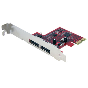 StarTech.com 2 Port SATA 6 Gbps PCI Express eSATA Controller Card - Storage Controller - 2 Channel - eSATA 6Gb/s - 6 Gbit/s - PCIe - PEXESAT32