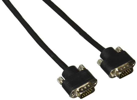 C2G 40092 VGA Cable - VGA M/M Monitor/Projector Cable with Rounded Low Profile Connectors, Plenum CMP-Rated, Black (25 Feet, 7.62 Meters)