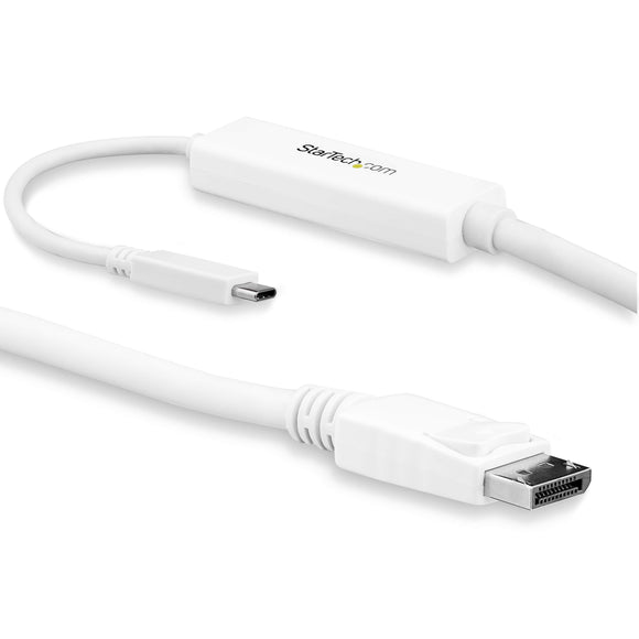 StarTech.com 9.8 ft (3 m) USB-C to DisplayPort Cable - USB Type-C to DP Video Adapter Cable - 4K 60Hz - White (CDP2DPMM3MW)