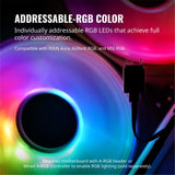 Cooler Master MasterFan SF120R ARGB 120mm Square Frame Fan w/ 8 Independently-Controlled Addressable RGB LEDs, Hybrid Blade Design, Cable Management and PWM Control Fan