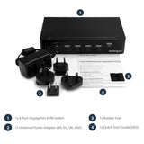 StarTech.com 4 Port DisplayPort KVM Switch w/ Audio & USB Hub - 4K 60Hz - Keyboard, Video, Mouse Computer Switch Box for DP Monitor (SV431DPUA2)