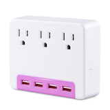 CyberPower P3WUH Multi-Hue Lighted Power Wall Tap, 3 Outlets, 4 USB Charge Ports