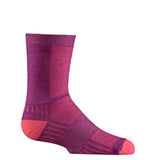 WrightSock Kids Coolmesh II Crew Size Large (Plum/Pink)