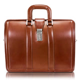 McKlein 83344 USA Morgan 17" Leather Litigator Laptop Briefcase Brown