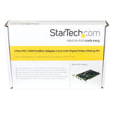 StarTech.com PCI1394B_3 3-Port 2b 1a PCI 1394b FireWire Adapter Card with DV Editing Kit