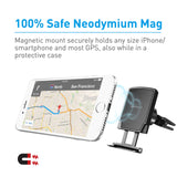 Macally Universal Air Vent Magnetic Car Mount Phone Holder for Cell Phones, GPS, Mini Tablets | 4 Metal Plates Included Circle, Rectangle, Heart, Diamond (MVENTMAG)