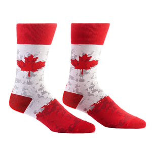 Yo Sox Canada Pride Cool Men's Red Crew Socks - Funky Socks for Dress or Casual Wear Size 7-12