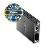 TRENDnet TFC-110S100 100Base-TX to 100Base-FX Single Mode SC Fiber Converter, 100 Km, 62.1 Miles (Black)