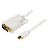 StarTech.com 3 ft Mini DisplayPort to DVI Adapter Cable - Mini DP to DVI Video Converter - MDP to DVI Cable for Mac / PC 1920x1200 - White (MDP2DVIMM3W)