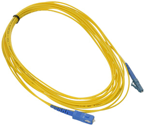 C2G 34710 OS2 Fiber Optic Cable - LC-SC 9/125 Simplex Single-Mode PVC Fiber Cable, Yellow (23 Feet, 7 Meters)