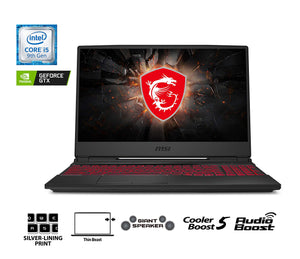 MSI GL65 9SD-056CA 15.6" FHD 120Hz Thin Bezel Gaming Laptop Intel Core i5-9300H GTX1660TI 8GB 512GB NVMe SSD Win10, Black