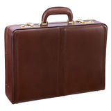 McKlein 80444 USA Reagan Leather 3.5" Attaché Briefcase Brown