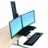 Workfit-S Sit-Stand Workstation for Dual Displays, With Worksurface and Large Ke