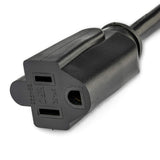 StarTech.com 1 ft Flat Extension Cord - NEMA 5-15R to NEMA Right-Angle 5-15P Power Cable - Low Profile Extension Cord - Right Angle Power Cord (PAC101R1)