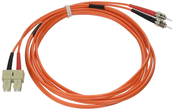 C2G 37417 OM2 Fiber Optic Cable - SC-ST 50/125 Duplex Multimode PVC Fiber Cable, Orange (9.8 Feet, 3 Meters)