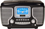 Crosley Corsair Tabletop Am/FM Bluetooth Radio with CD Player and Dual Alarm Clock, Black