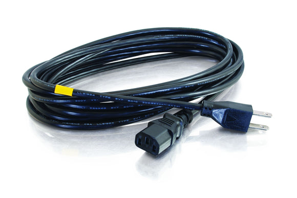 C2G 24905 Monitor Power Cable - C13 to NEMA 5-15, TAA Compliant, Black (6 Feet, 1.82 Meters)