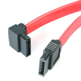 StarTech.com 18in SATA to Left Angle SATA Serial ATA Cable - F/F - SATA Cable - Serial ATA 150/300/600 - SATA (R) to SATA (R) - 1.5 ft - Left-Angled Connector - red - SATA18LA1