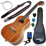 Ukulele Bundle Best Deal Concert Soprano Tenor Sizes Available From Lohanu Two Strap Pins Installed All Accessories Included For FREE Bonus Video Lessons