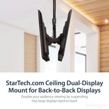 Ceiling TV Mount - Back-to-Back - Dual Screen Mount - for 32" to 75" Displays - 3.5' to 5' Pole - Full Motion - Steel