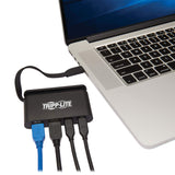 Tripp Lite USB-C Hub with 4K HDMI, Gigabit Ethernet, USB-A, USB-C PD Charging (5A, 100W), Thunderbolt 3, DisplayPort Alt Mode, 5 Gbps, Black (U444-T6N-H4GUBC)