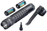 Maglite Mag-Tac LED 2-Cell CR123 Flashlight - Crowned-Bezel, Matte Black