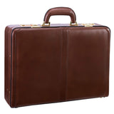 McKlein 80444 USA Reagan Leather 3.5" Attaché Briefcase Brown