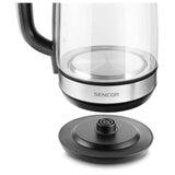 Sencor SWK2080BK 2L Electric Glass Kettle with Internal LED Light and Power Cord Base, Glass