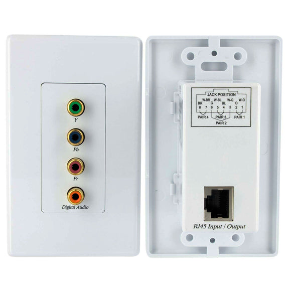 StarTech.com CPNTUTPWALLA Component Wall Plate Video Extender Over Cat 5 with Digital Audio